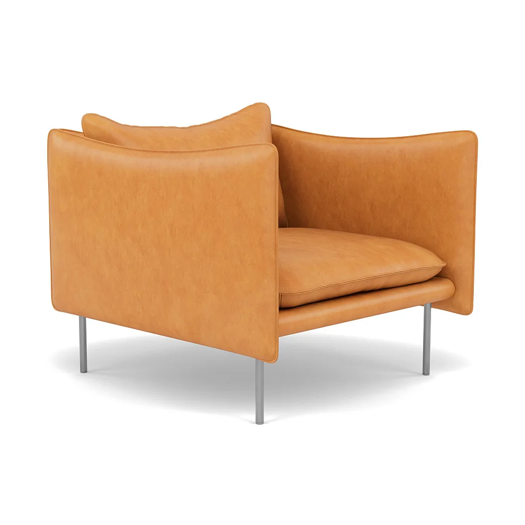 Tiki Sessel, Vintage Cognac-polished stainless steel Fogia