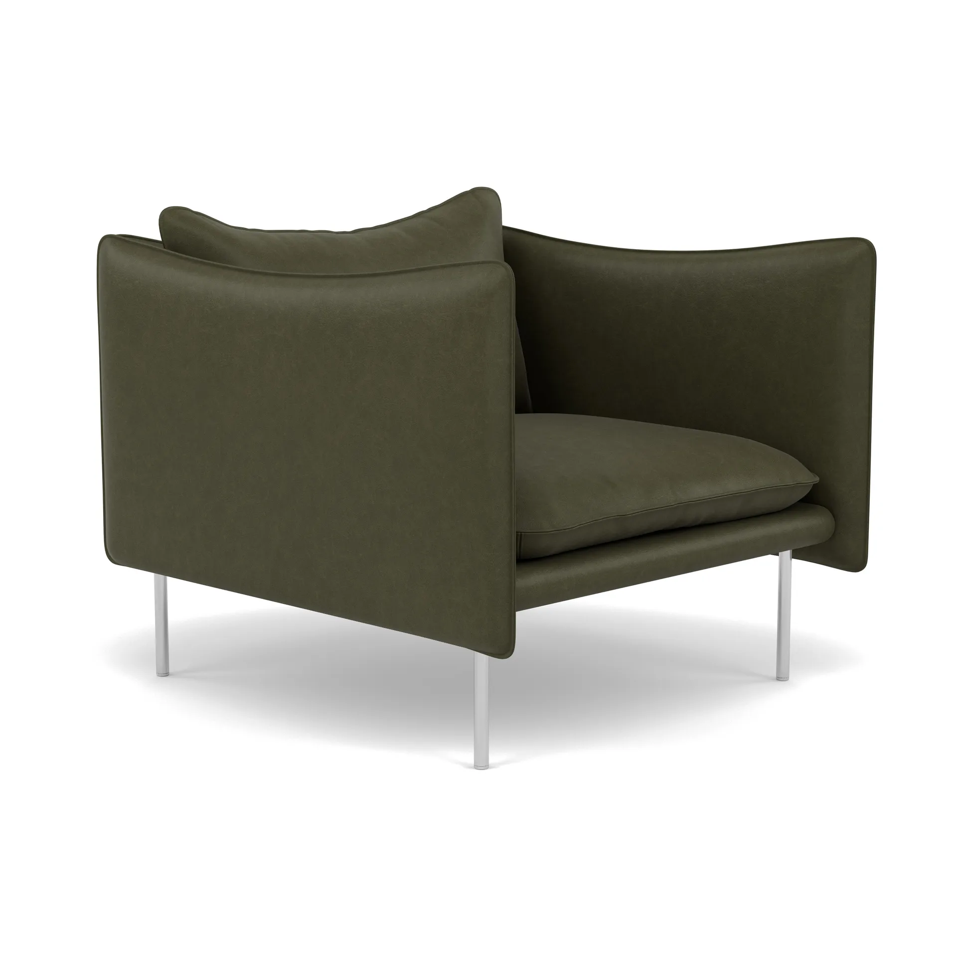 Tiki Sessel, Vintage Olive-polished stainless steel Fogia