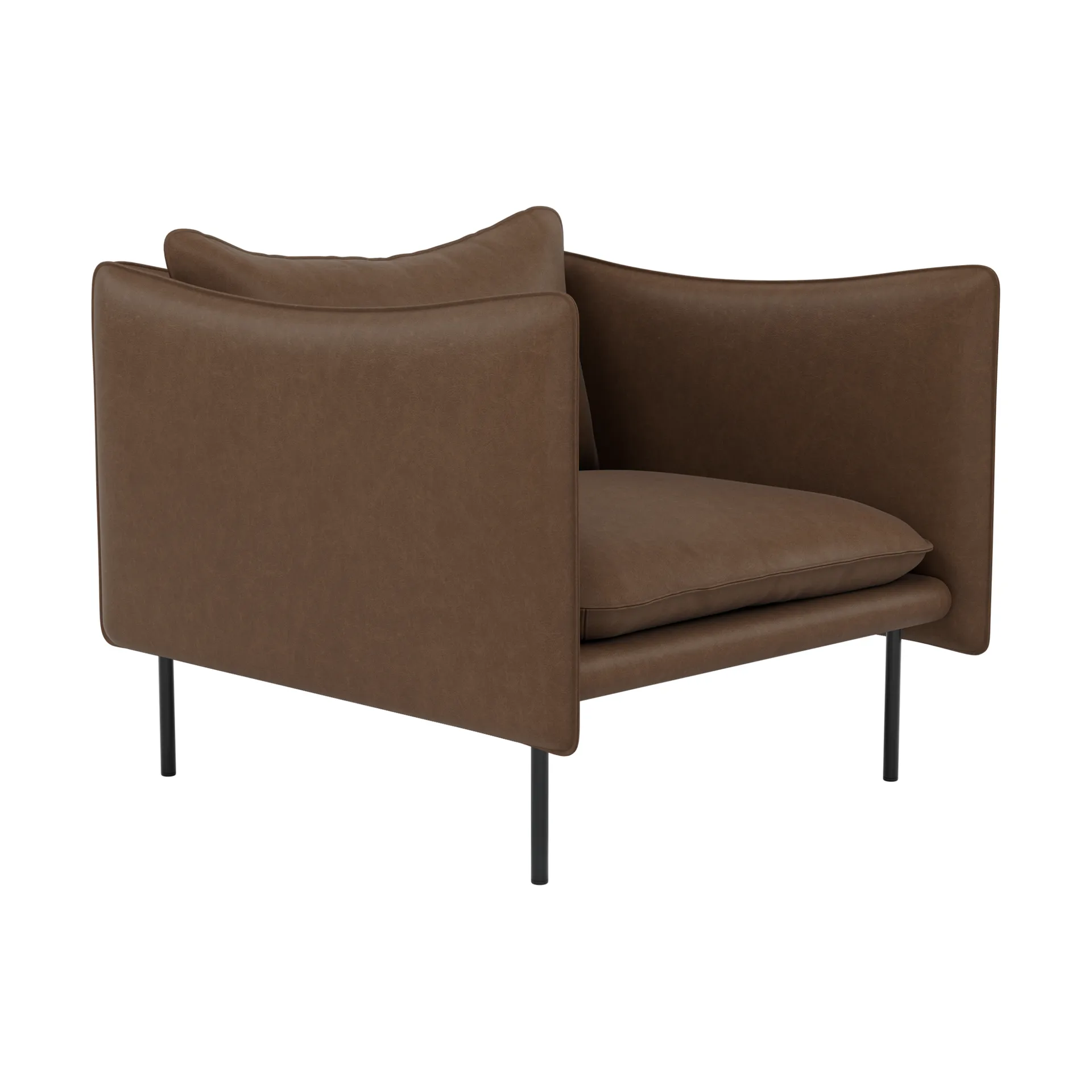 Tiki Sessel, Vintage Tabacco-schwarz Stahlbein Fogia