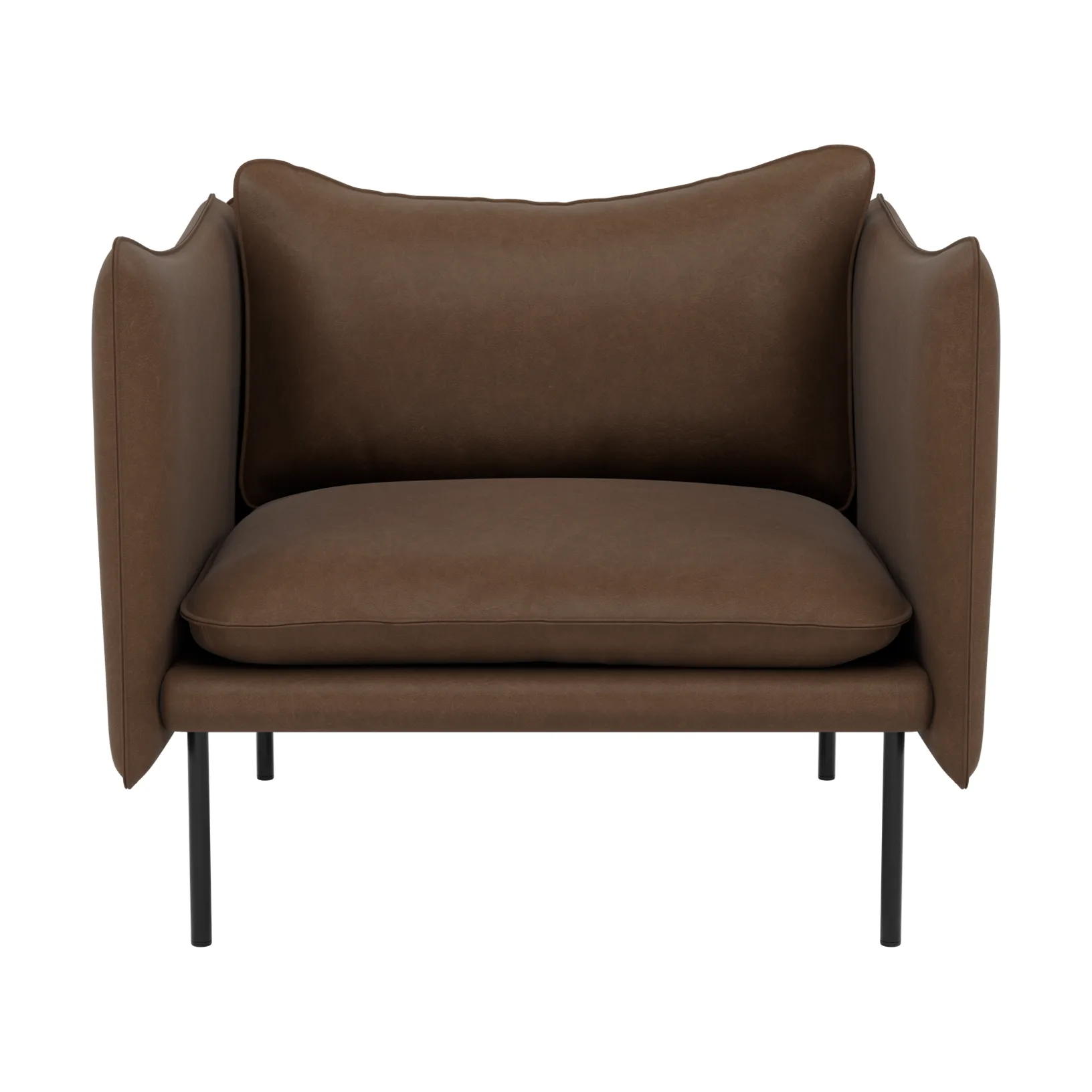 Tiki Sessel, Vintage Tabacco-schwarz Stahlbein Fogia