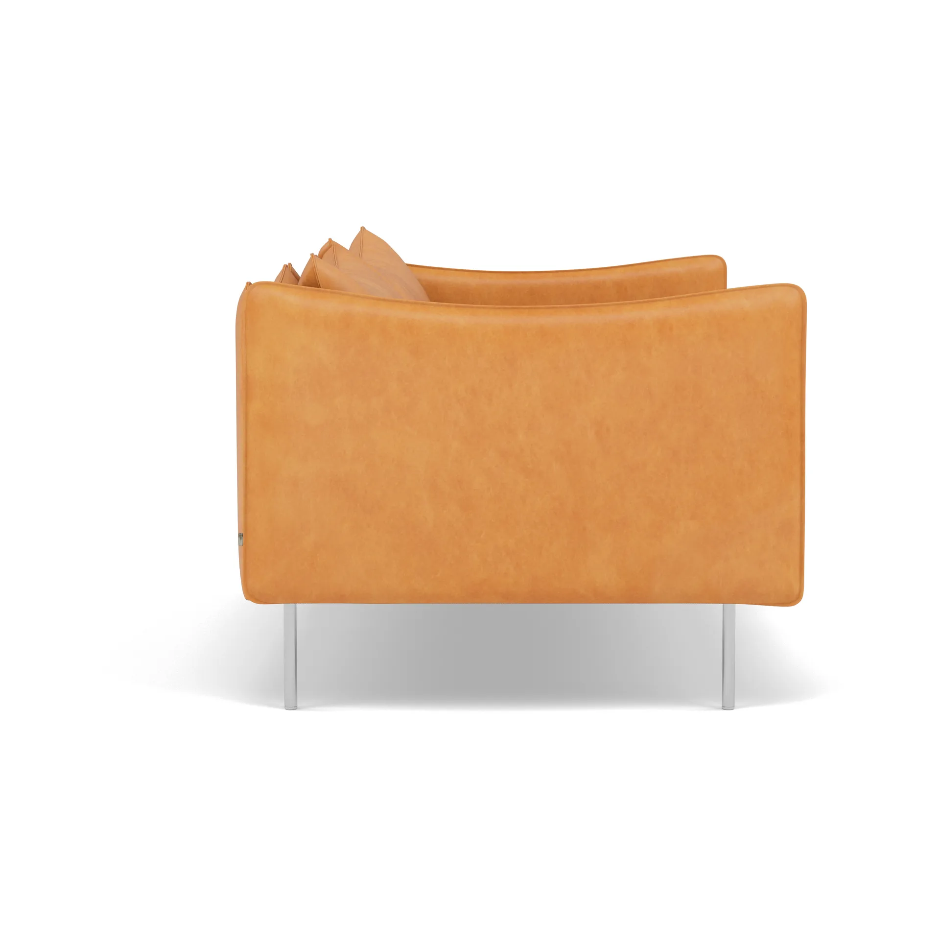 Tiki Sofa 2 Sitz, Vintage Cognac-polished stainless steel Fogia