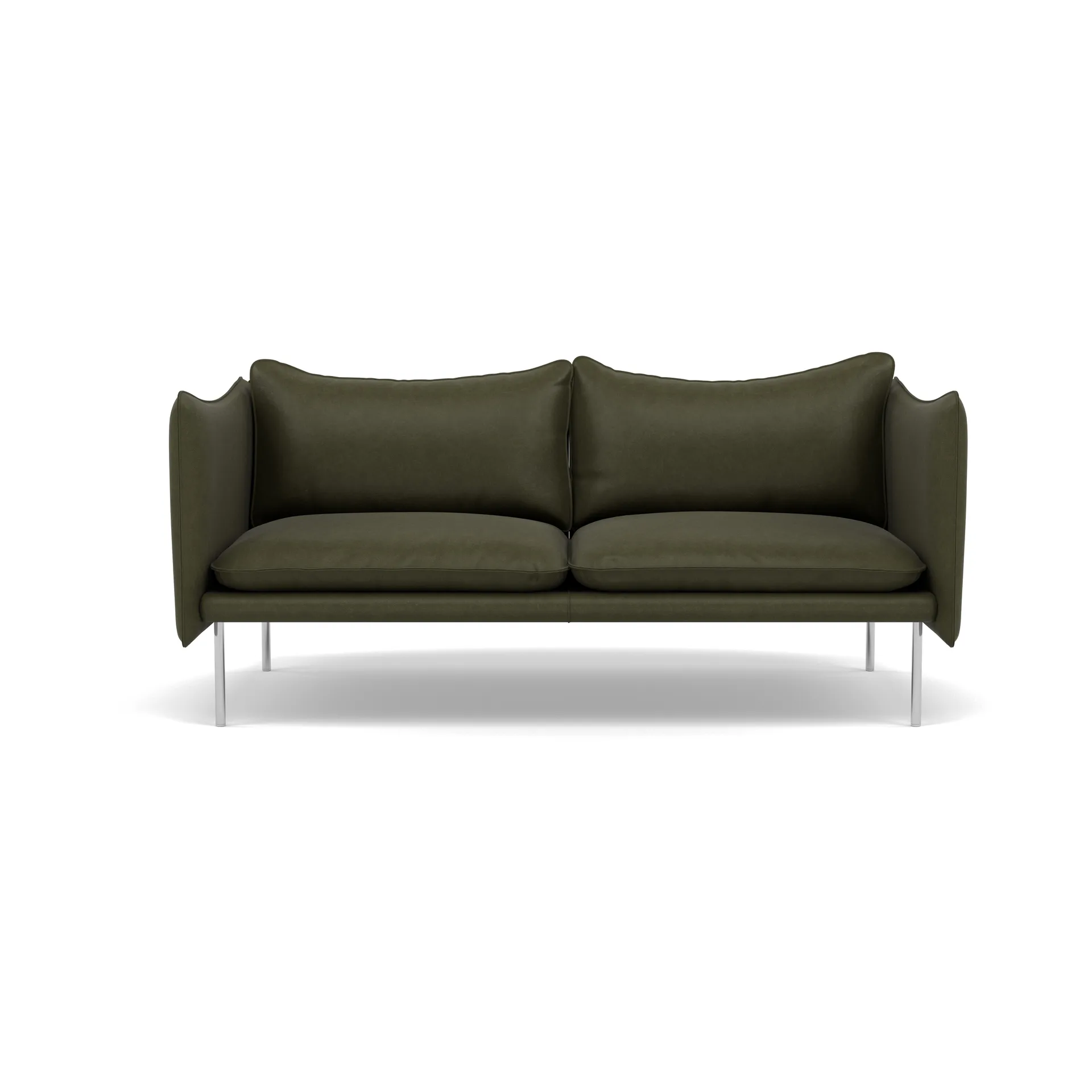 Tiki Sofa 2 Sitz, Vintage Olive-polished stainless steel Fogia