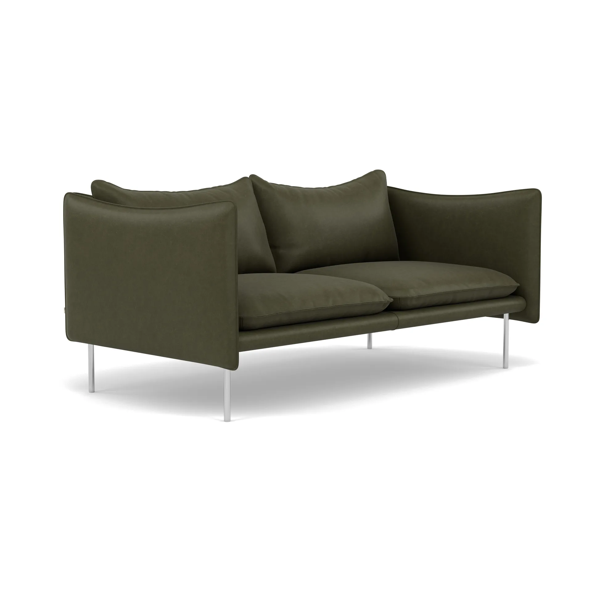 Tiki Sofa 2 Sitz, Vintage Olive-polished stainless steel Fogia