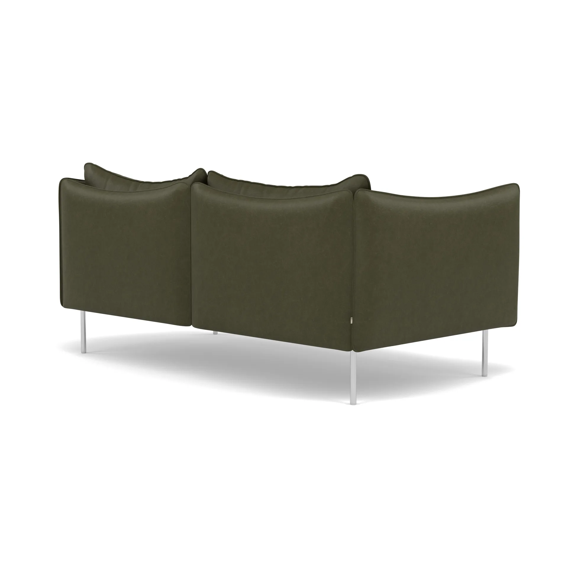 Tiki Sofa 2 Sitz, Vintage Olive-polished stainless steel Fogia