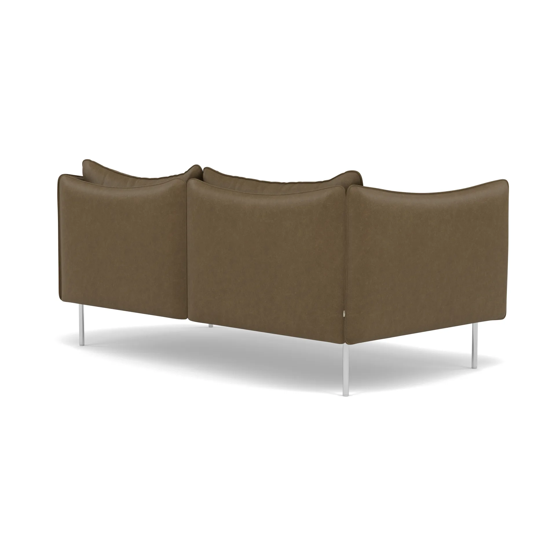 Tiki Sofa 2 Sitz, Vintage Tabacco-polished stainless steel Fogia