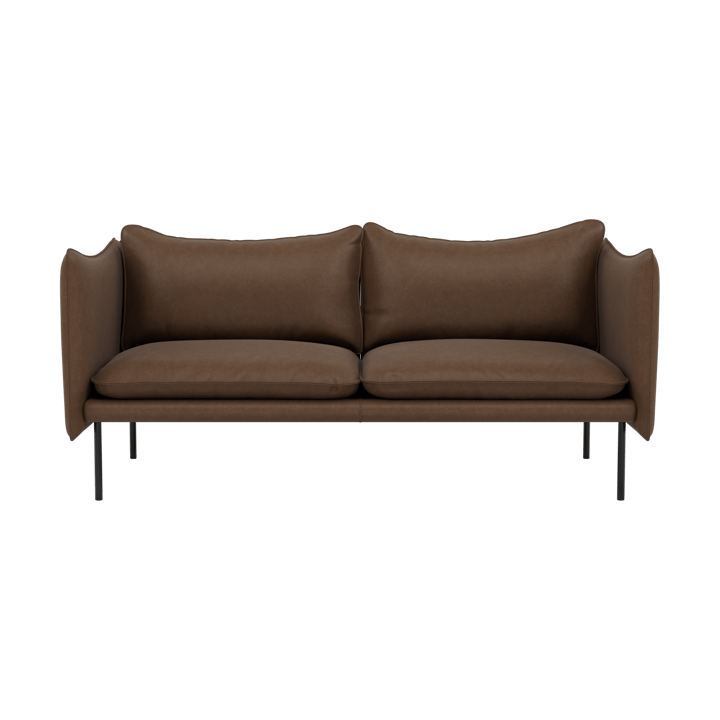 Tiki Sofa 2 Sitz - Vintage Tabacco-svarta stahlbein - Fogia
