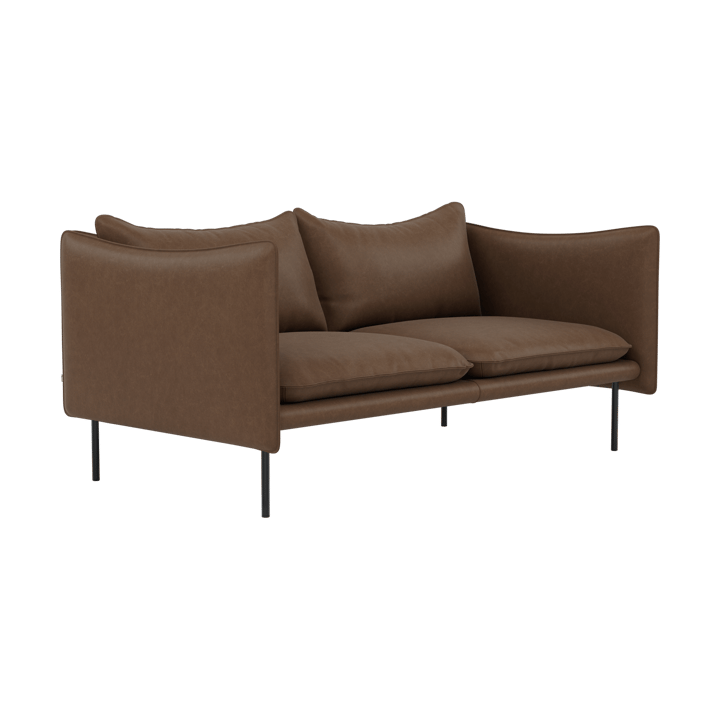 Tiki Sofa 2 Sitz, Vintage Tabacco-svarta stahlbein Fogia