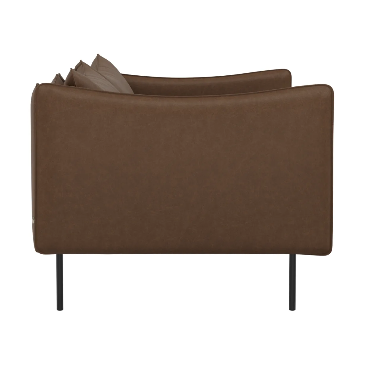 Tiki Sofa 2 Sitz, Vintage Tabacco-svarta stahlbein Fogia