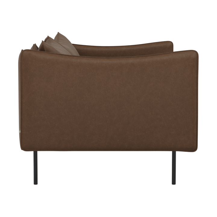 Tiki Sofa 2 Sitz, Vintage Tabacco-svarta stahlbein Fogia