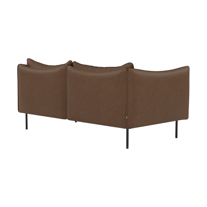 Tiki Sofa 2 Sitz, Vintage Tabacco-svarta stahlbein Fogia