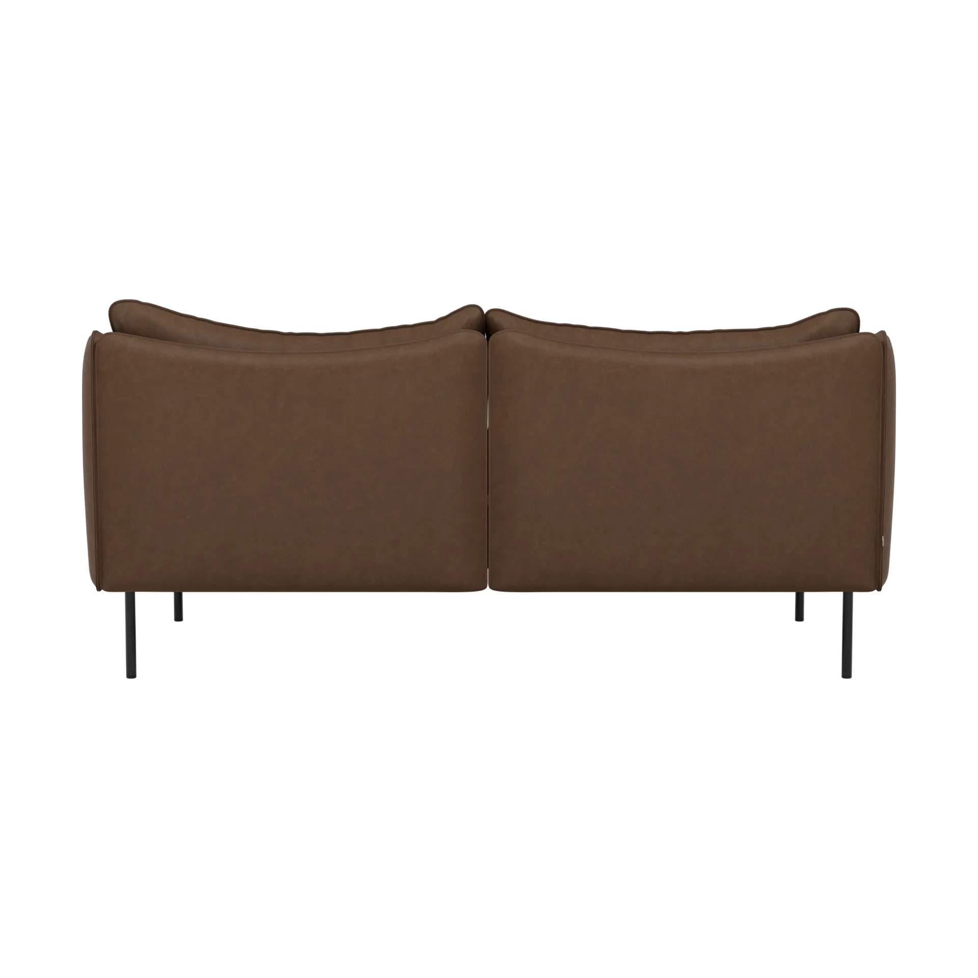 Tiki Sofa 2 Sitz, Vintage Tabacco-svarta stahlbein Fogia