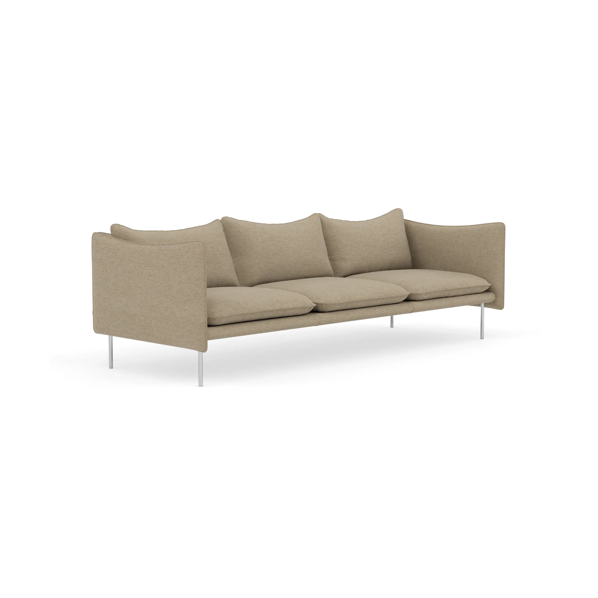 Tiki Sofa 3-Sitz, Ecriture 0240-polished stainless steel Fogia