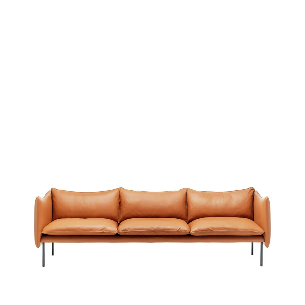 Tiki Sofa 3-Sitz, Elmotique 43807 cognac-dunkelgrau Bein Fogia