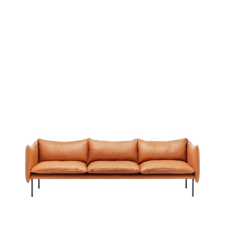 Tiki Sofa 3-Sitz - Elmotique 43807 cognac-dunkelgrau Bein - Fogia