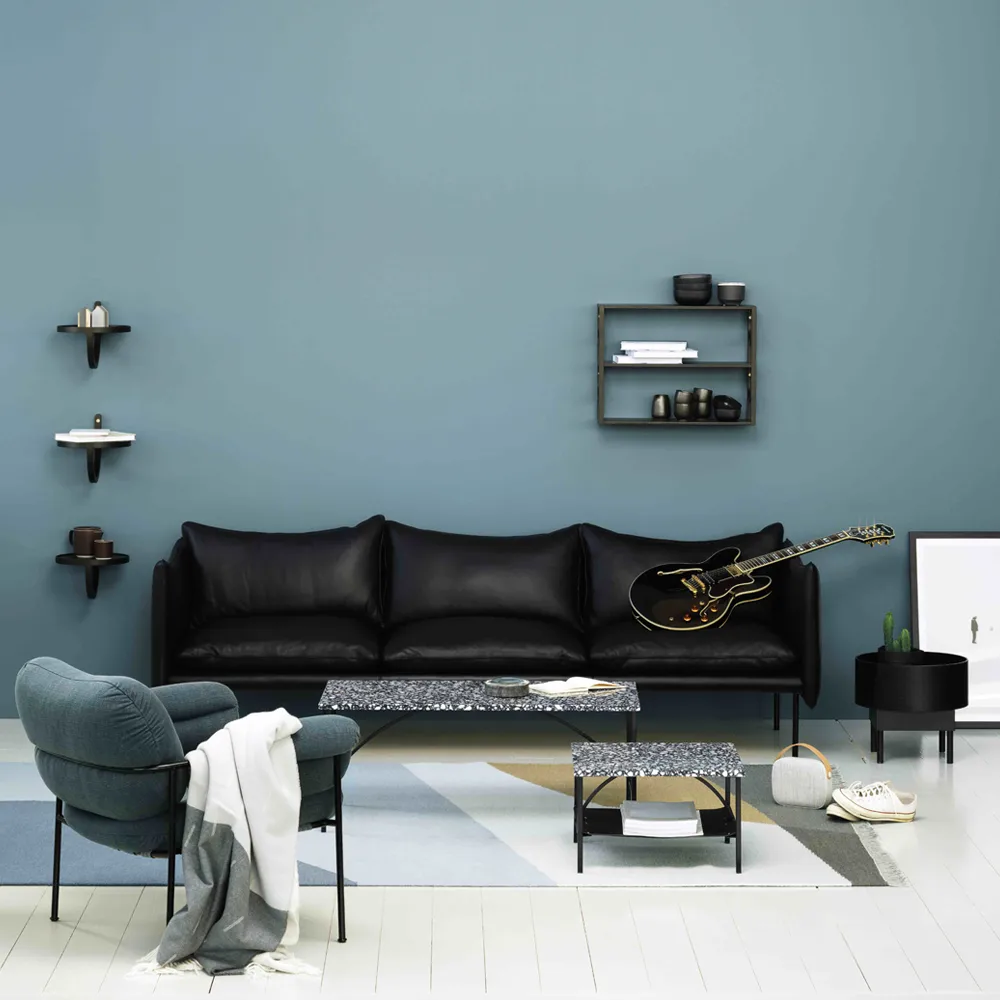 Tiki Sofa 3-Sitz, Elmotique 99001-dunkelgrau Bein Fogia