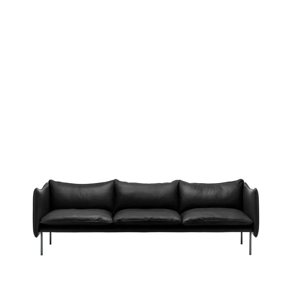 Tiki Sofa 3-Sitz, Elmotique 99001-dunkelgrau Bein Fogia