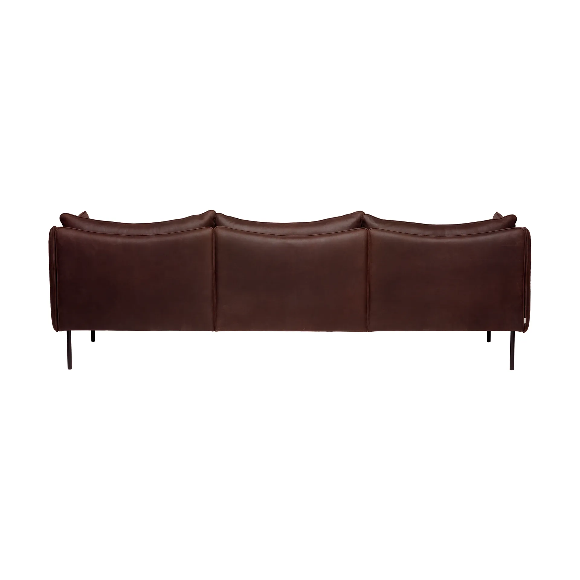 Tiki Sofa 3-Sitz, Leder Vintage Dark Chocolate – schwarze Metallbeine Fogia