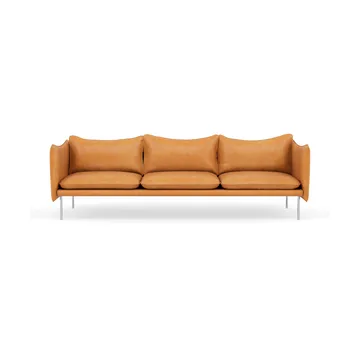 Tiki Sofa 3-Sitz - Vintage Cognac-polished stainless steel - Fogia