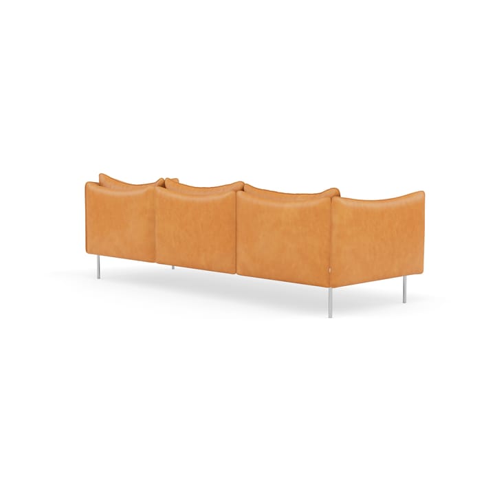 Tiki Sofa 3-Sitz, Vintage Cognac-polished stainless steel Fogia