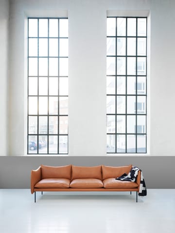 Tiki Sofa 3-Sitz - Vintage cognac-svarta Stahlbeine - Fogia