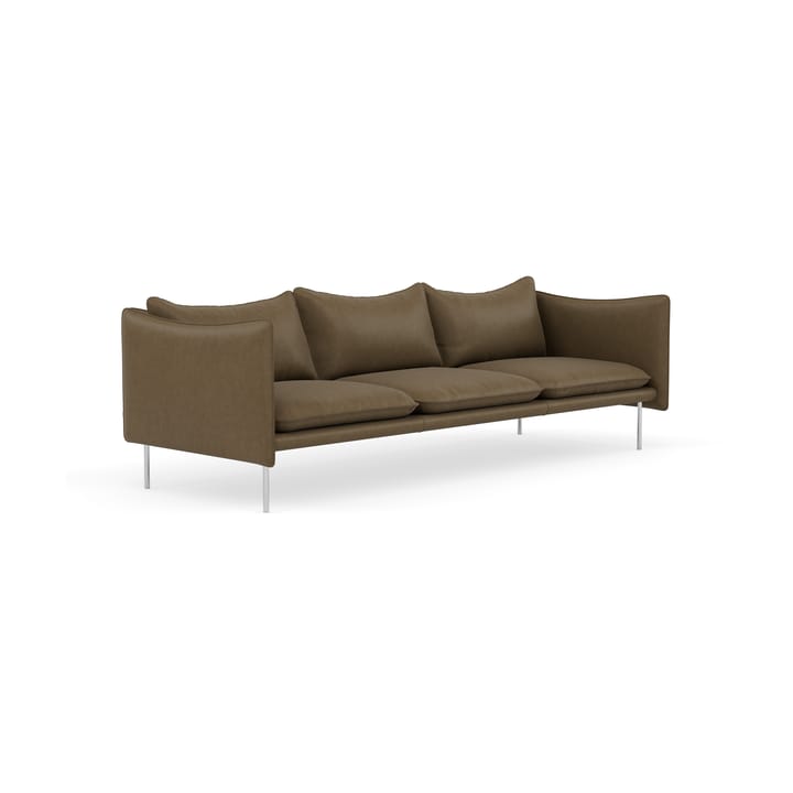 Tiki Sofa 3-Sitz, Vintage Tabacco-polished stainless steel Fogia