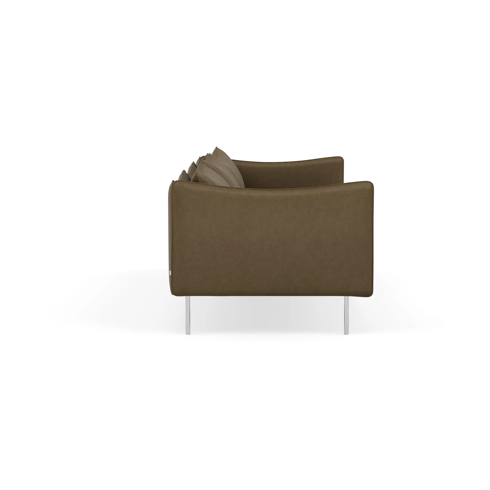 Tiki Sofa 3-Sitz, Vintage Tabacco-polished stainless steel Fogia