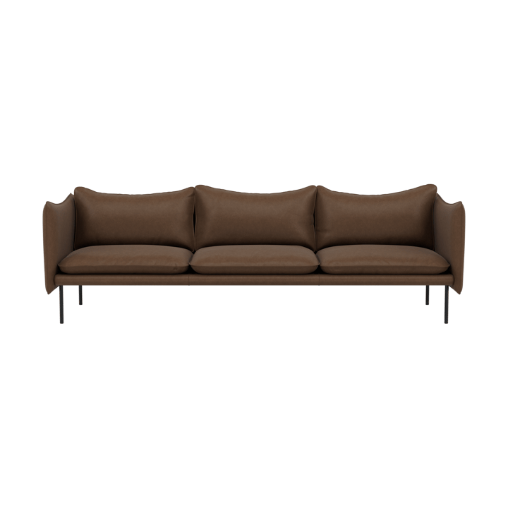 Tiki Sofa 3-Sitz - Vintage Tabacco-schwarz Stahlbein - Fogia