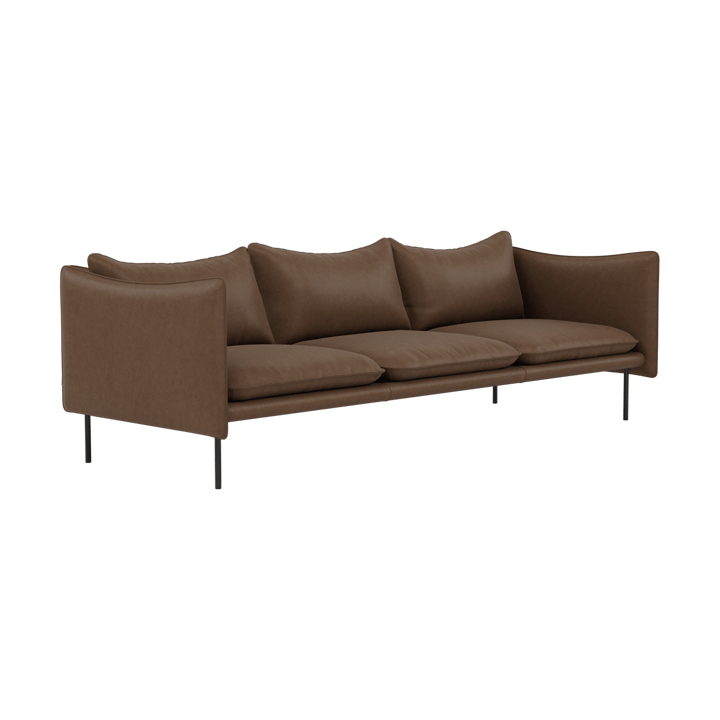 Tiki Sofa 3-Sitz, Vintage Tabacco-schwarz Stahlbein Fogia