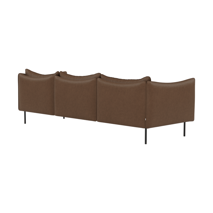 Tiki Sofa 3-Sitz, Vintage Tabacco-schwarz Stahlbein Fogia