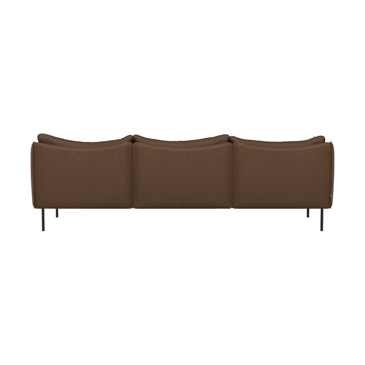 Tiki Sofa 3-Sitz, Vintage Tabacco-schwarz Stahlbein Fogia