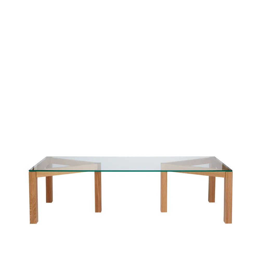 Winwin Couchtisch, glas klar, elfenbein Fogia