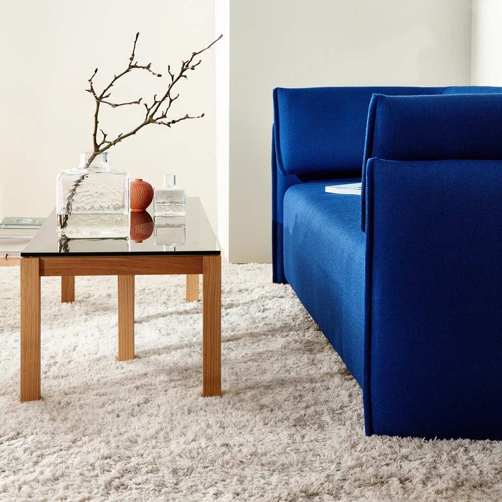 Winwin Couchtisch, glas klar, elfenbein Fogia