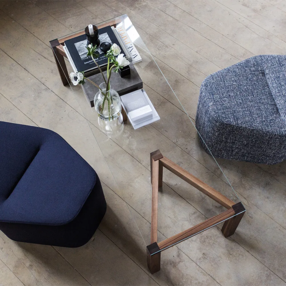 Winwin Couchtisch, glas klar, elfenbein Fogia