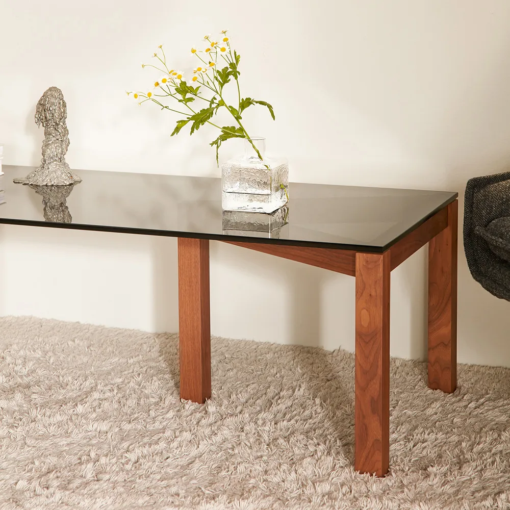 Winwin Couchtisch, Rauchgetöntes Glas, Elfenbein Fogia