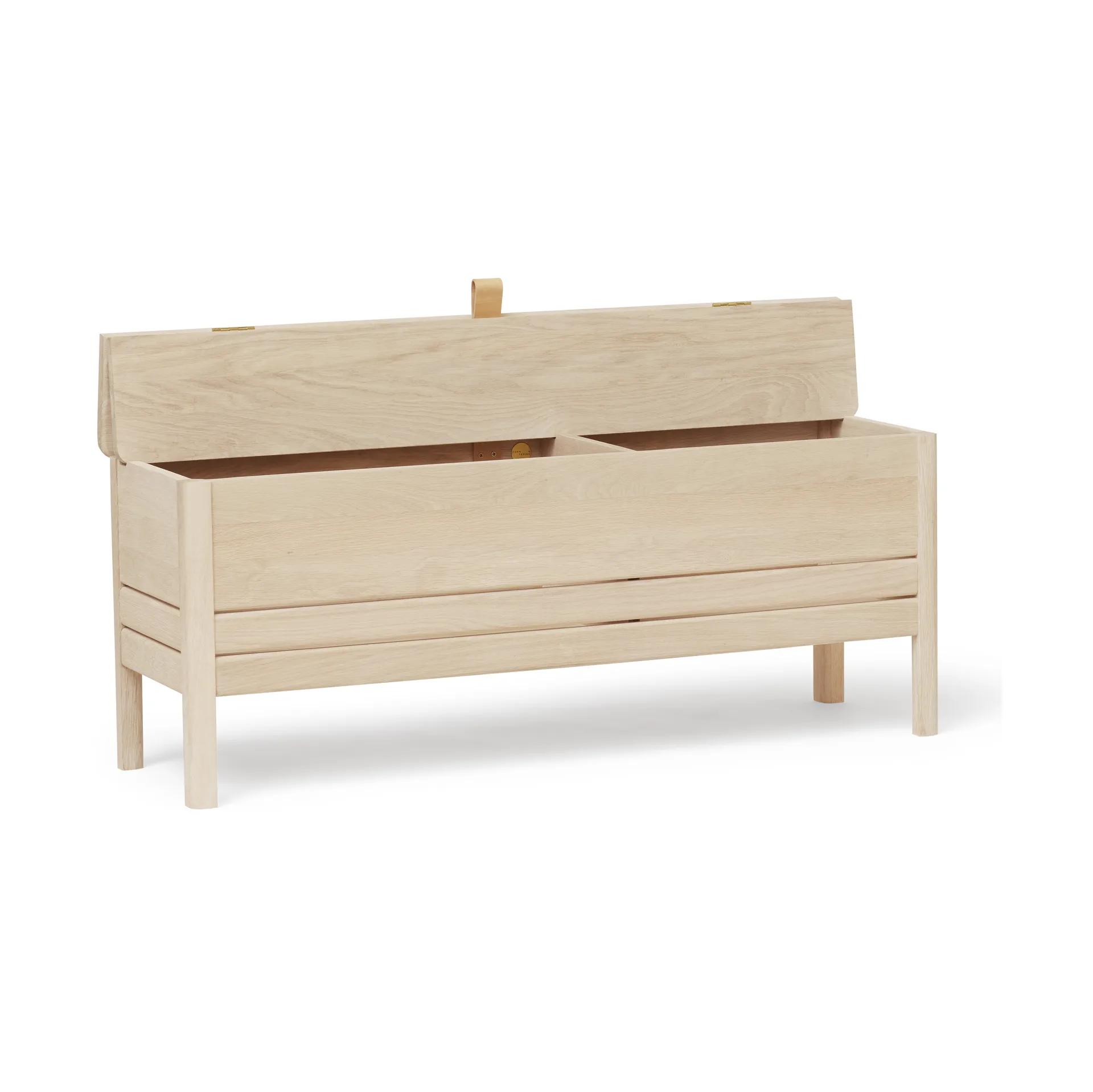 A Line Aufbewahrungsbank 111 cm, Weiße Eiche Form & Refine