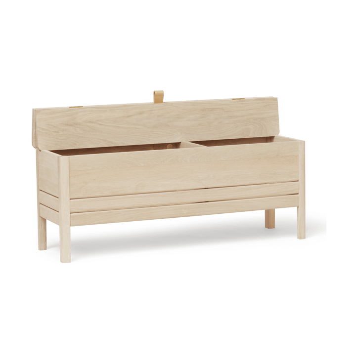 A Line Aufbewahrungsbank 111 cm, Weiße Eiche Form & Refine
