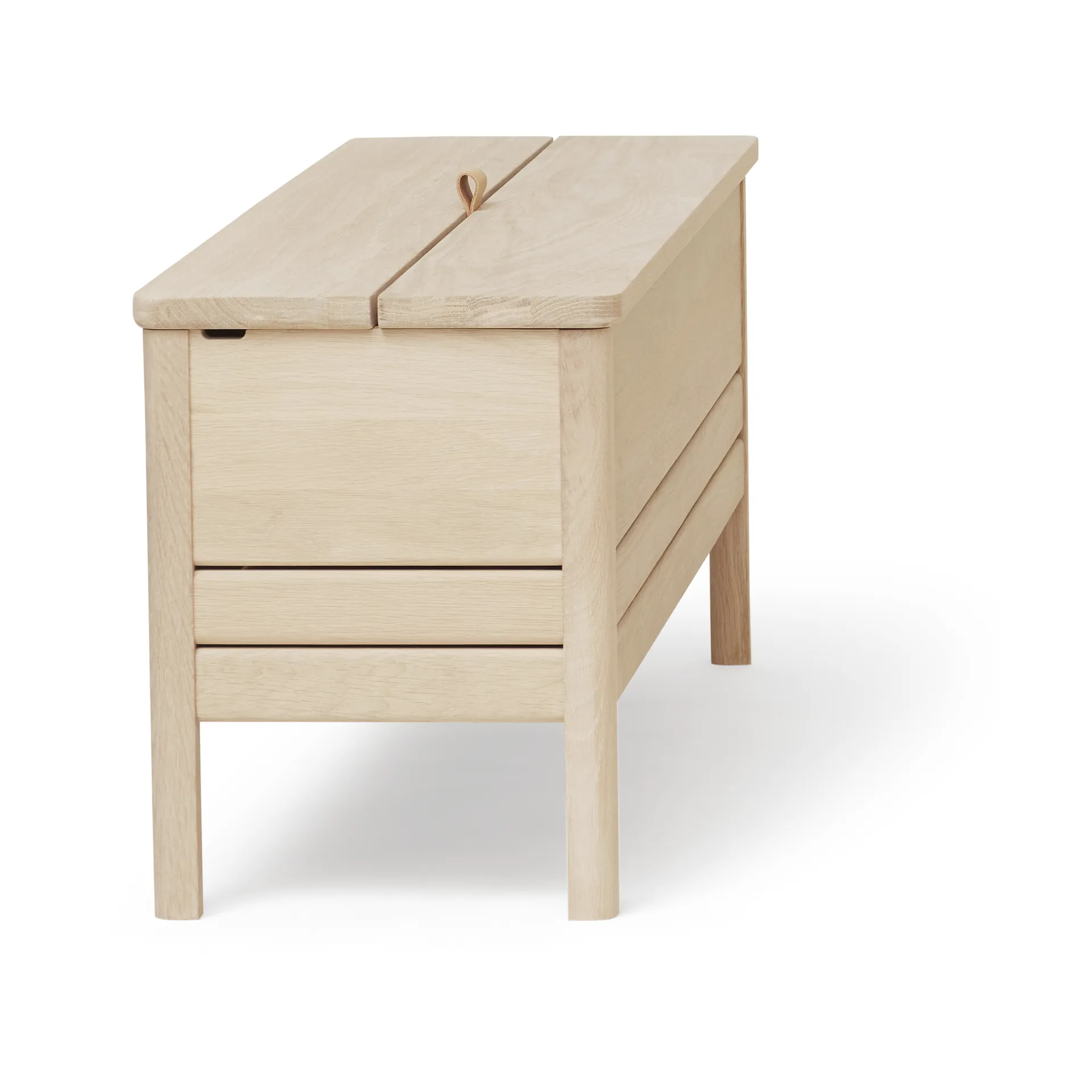 A Line Aufbewahrungsbank 111 cm, Weiße Eiche Form & Refine