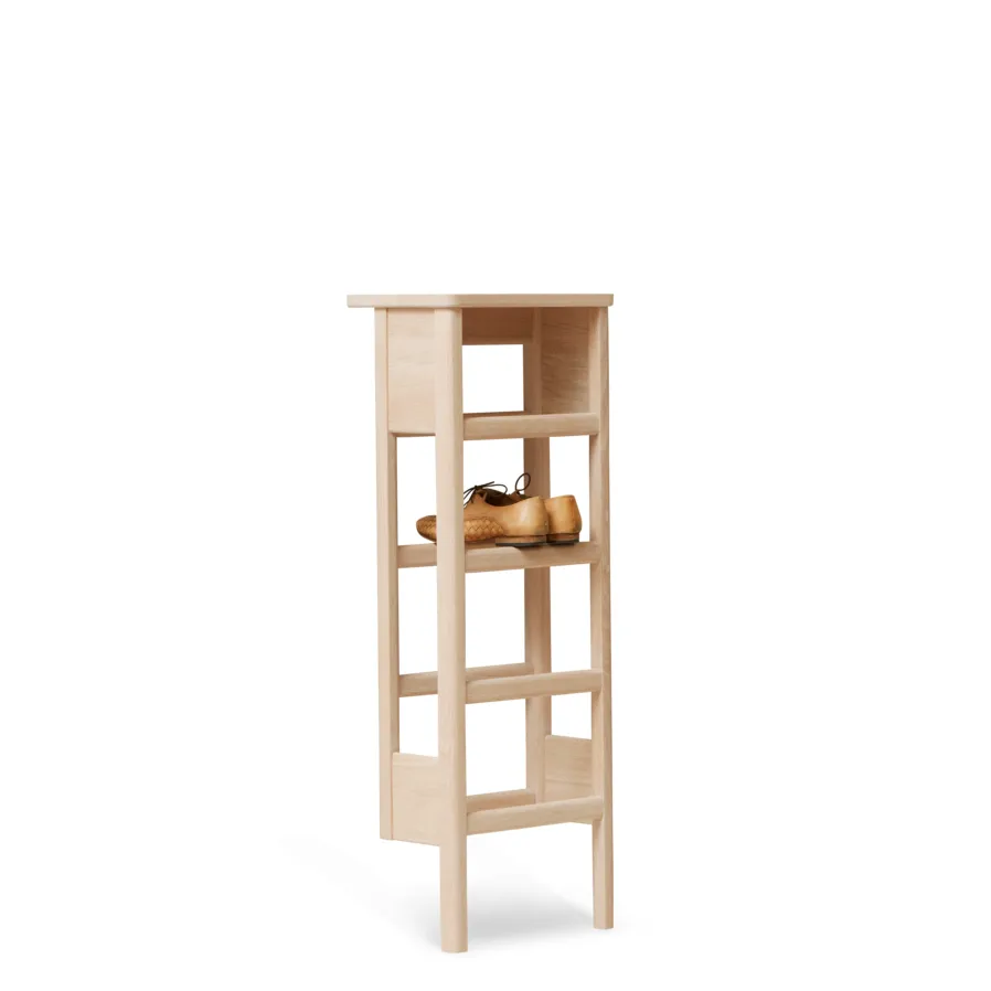 A Line Schuhregal 35x100 cm, Weiße Eiche Form & Refine