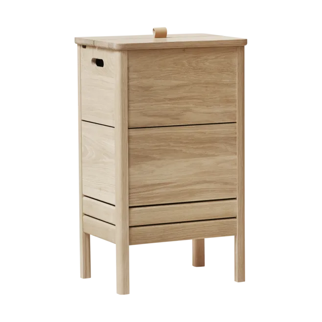 A Line Wäschekorb, Weiße Eiche Form & Refine