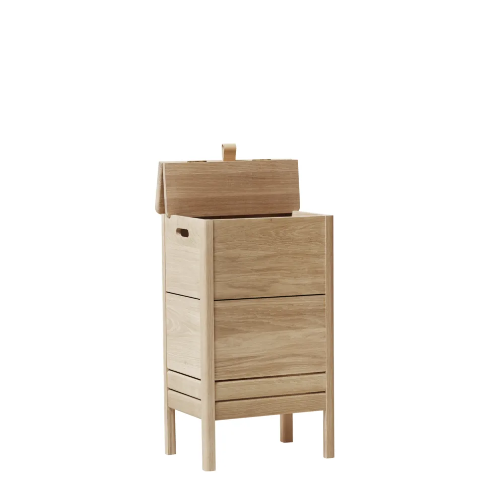 A Line Wäschekorb, Weiße Eiche Form & Refine