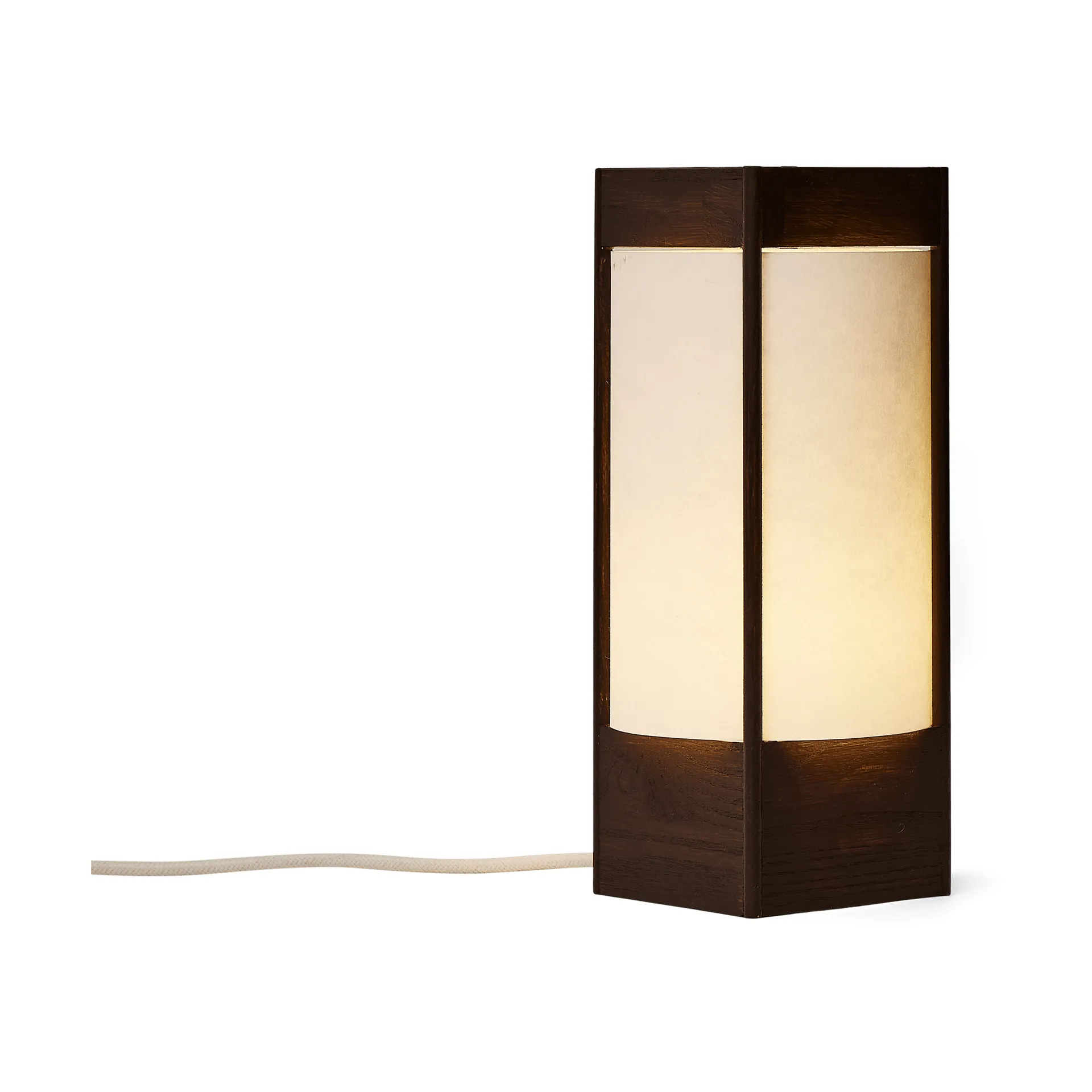 Andon Tischlampe, Dunkelbraune Esche, 32 cm Form & Refine