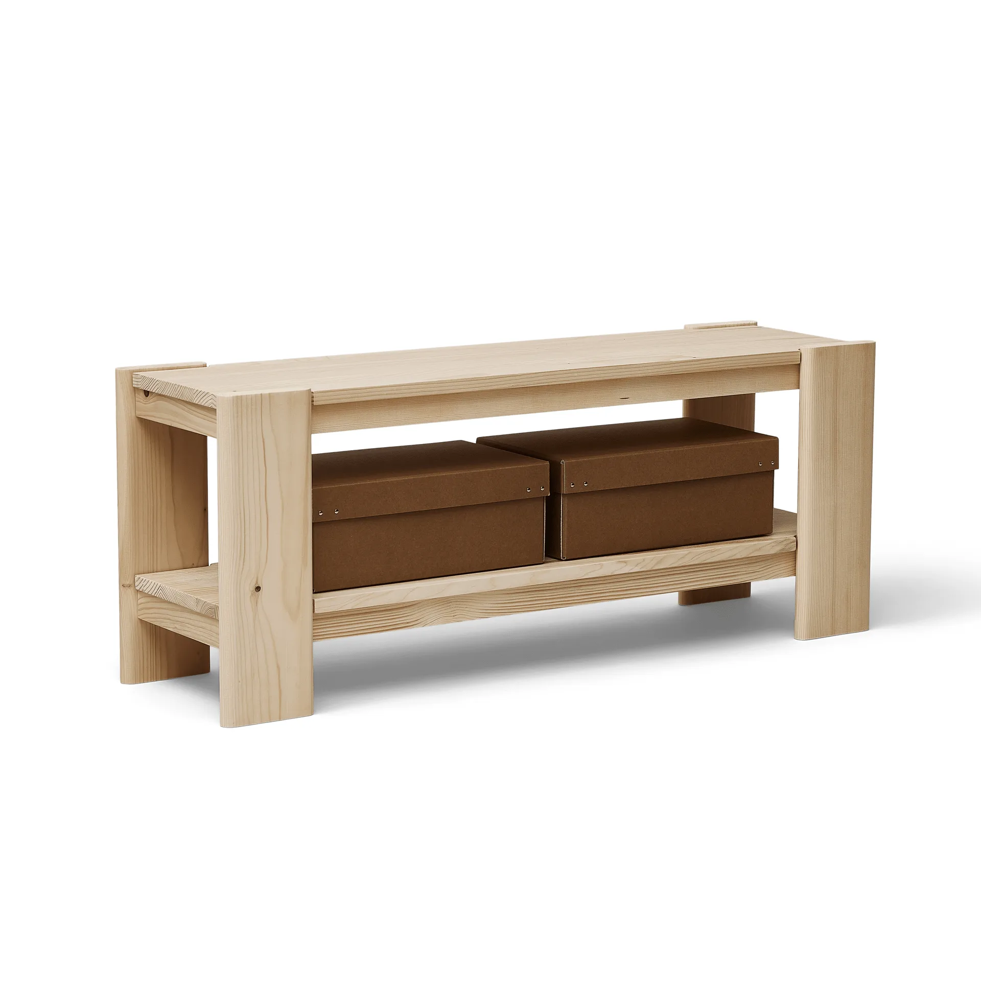 Beam Bank 112 cm, Kiefernholz Form & Refine