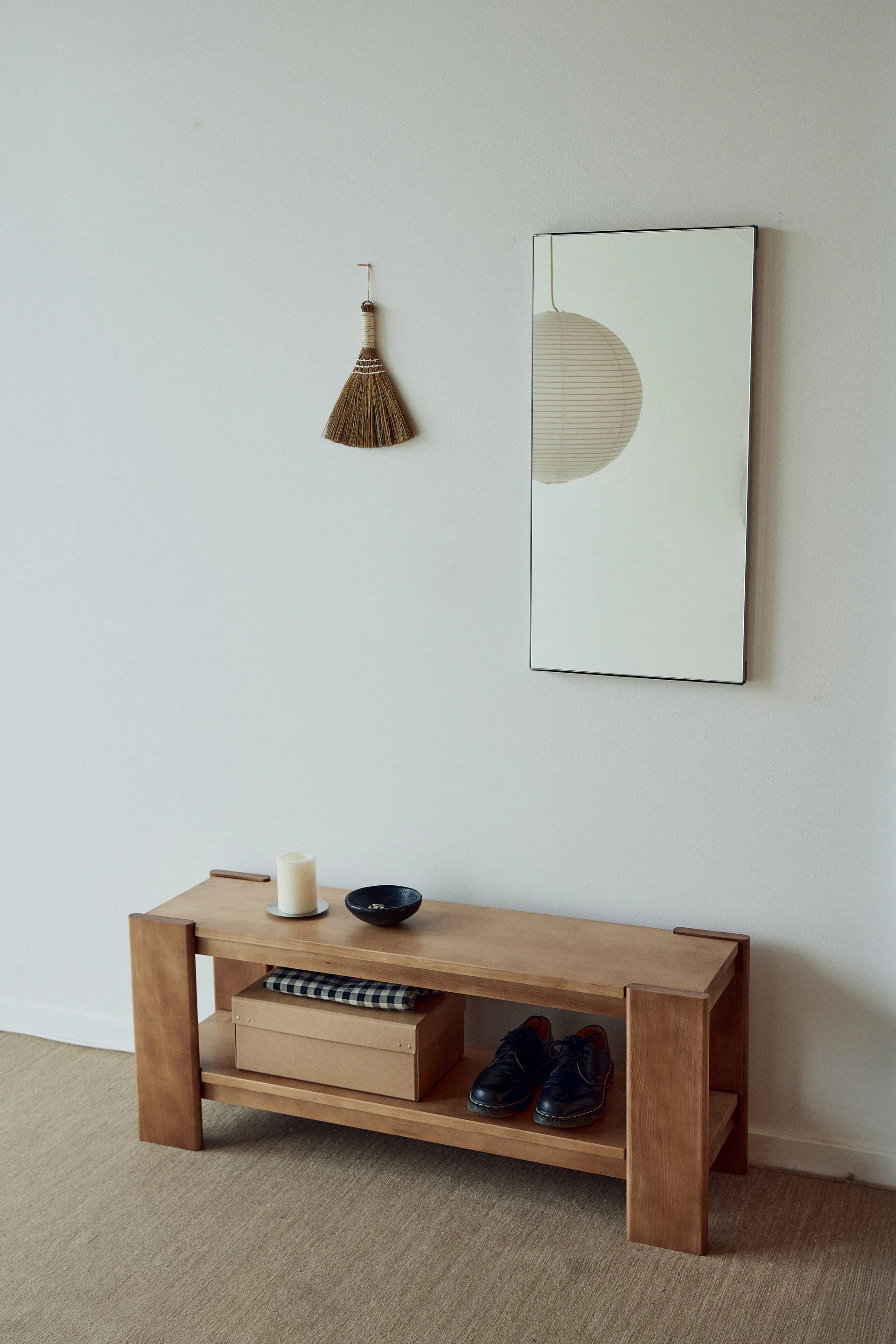Beam Bank, Deep brown pine, 112x45x33 cm Form & Refine