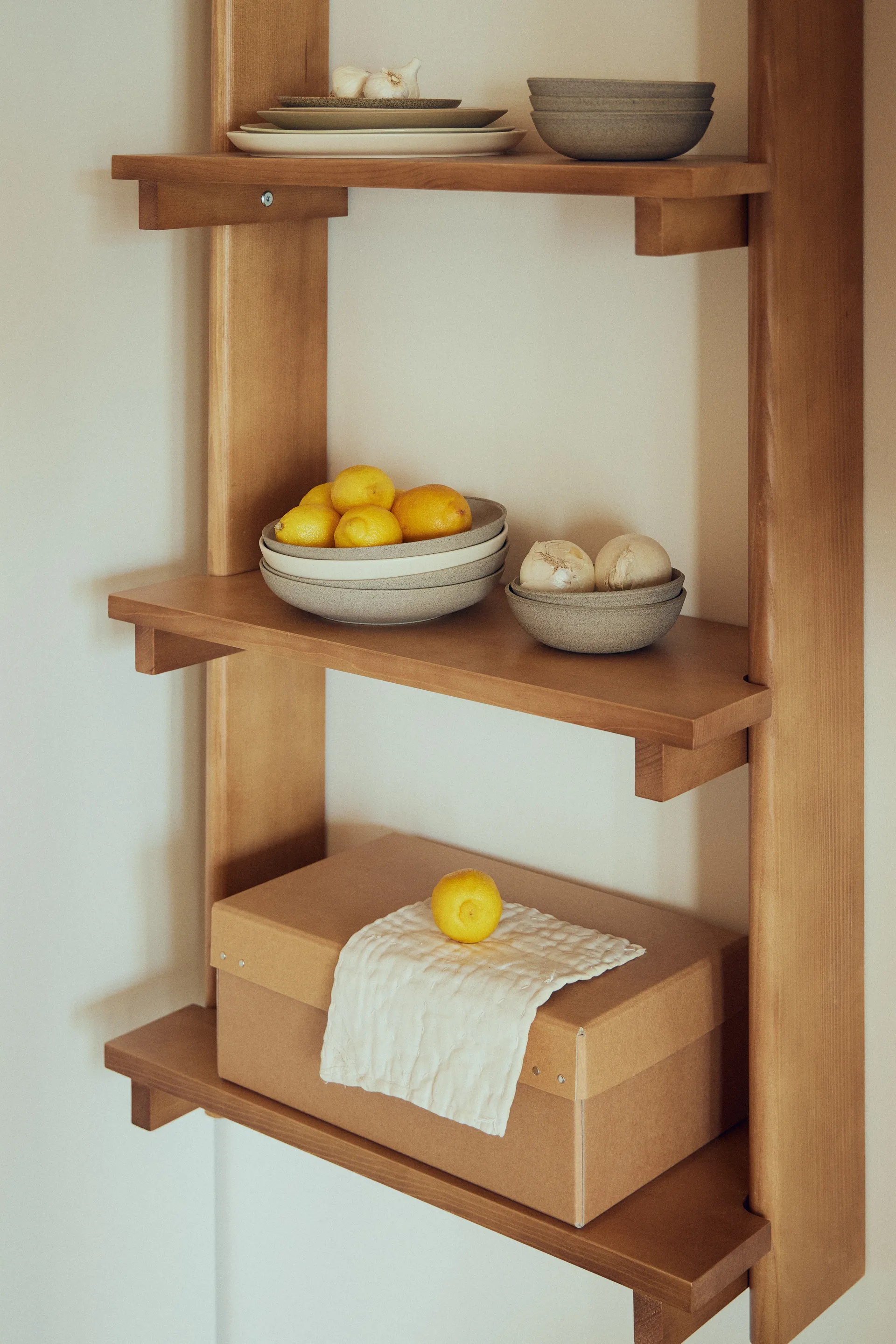 Beam Shelf Wandregal, Deep brown pine, 60x167x25 cm Form & Refine
