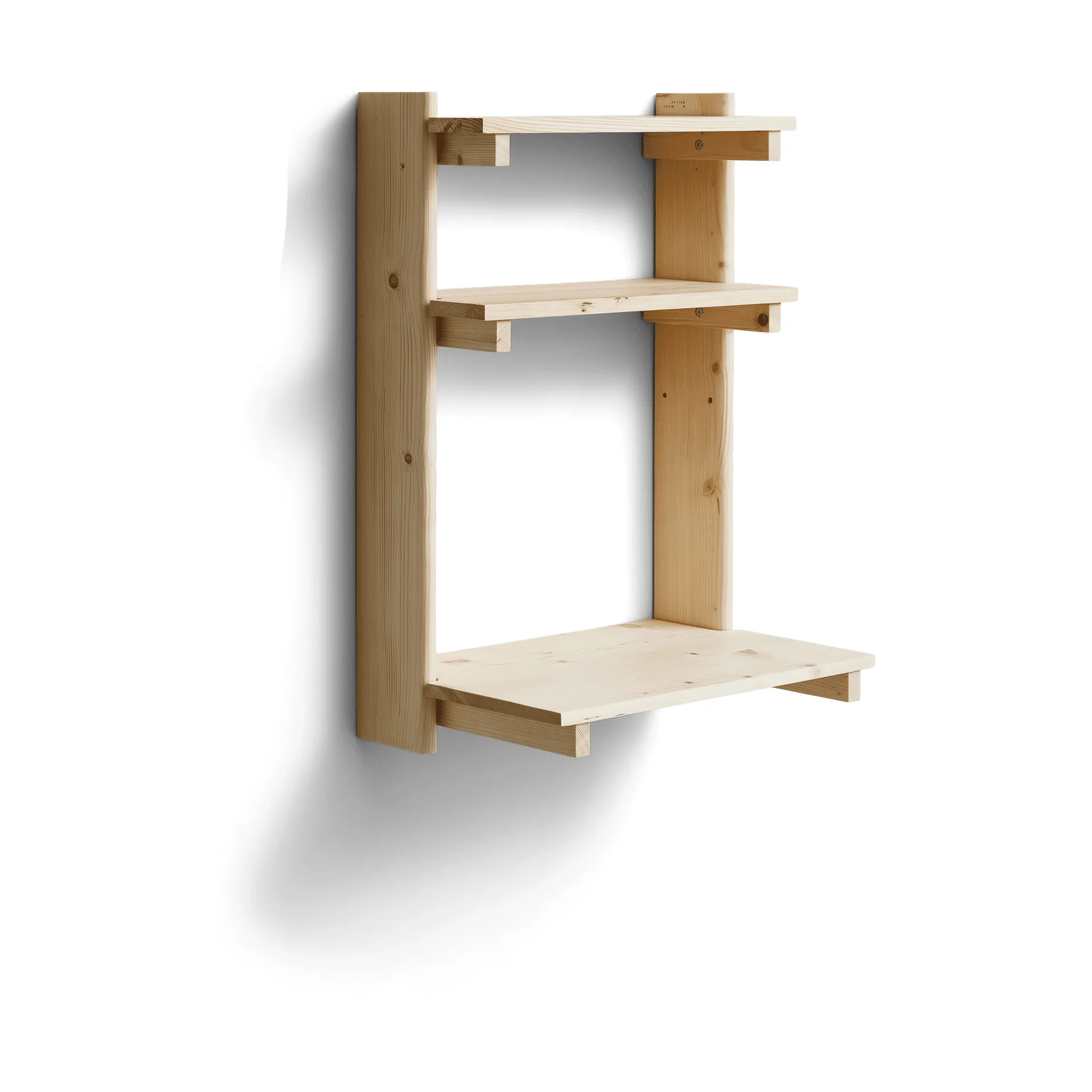 Beam Wandregal mit Schreibtisch, Kiefernholz Form & Refine