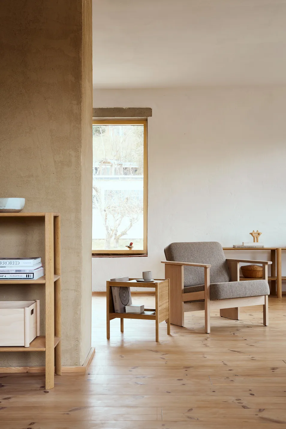 Block Loungestuhl, Weiß-eiche-Hallingdal 65-0227 Form & Refine