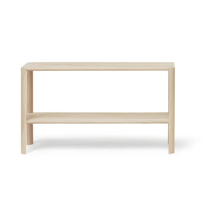 Leaf Regal 2 Ablagen 57x100 cm, Weiße Eiche Form & Refine