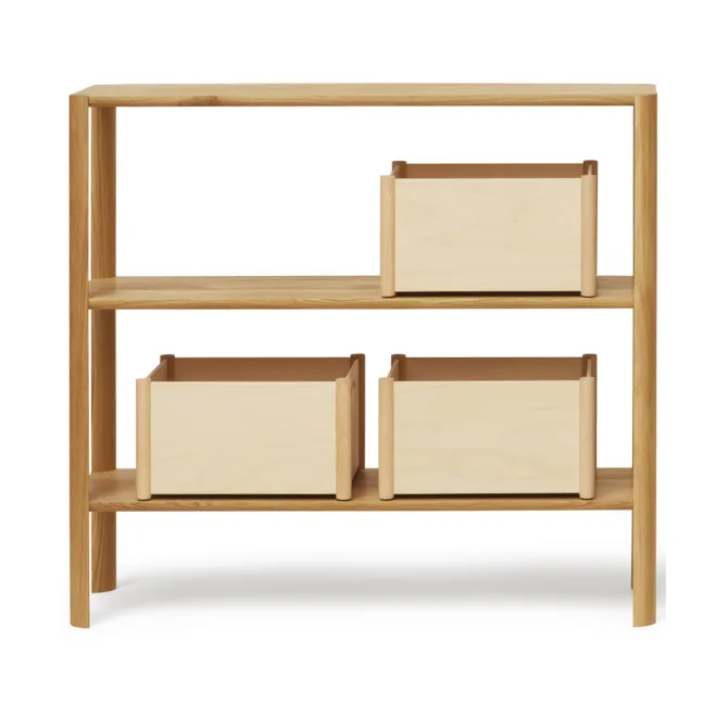 Leaf Regal 3 Ablagen 92x100 cm, Eiche Form & Refine