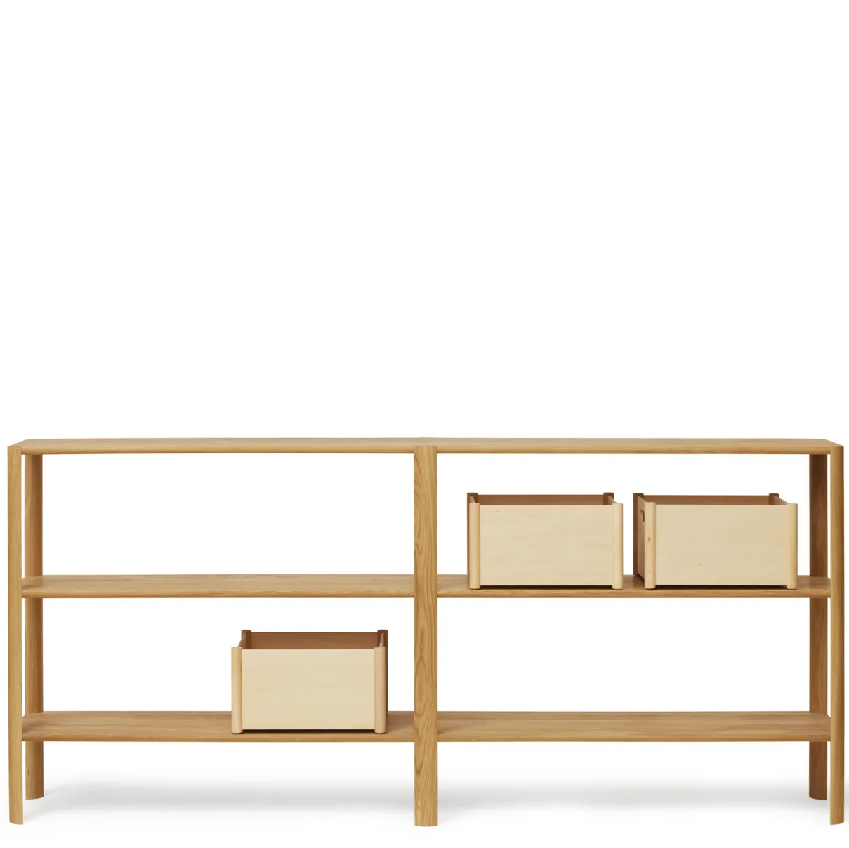 Leaf Regal 3 Ablagen 92x200 cm, Eiche Form & Refine