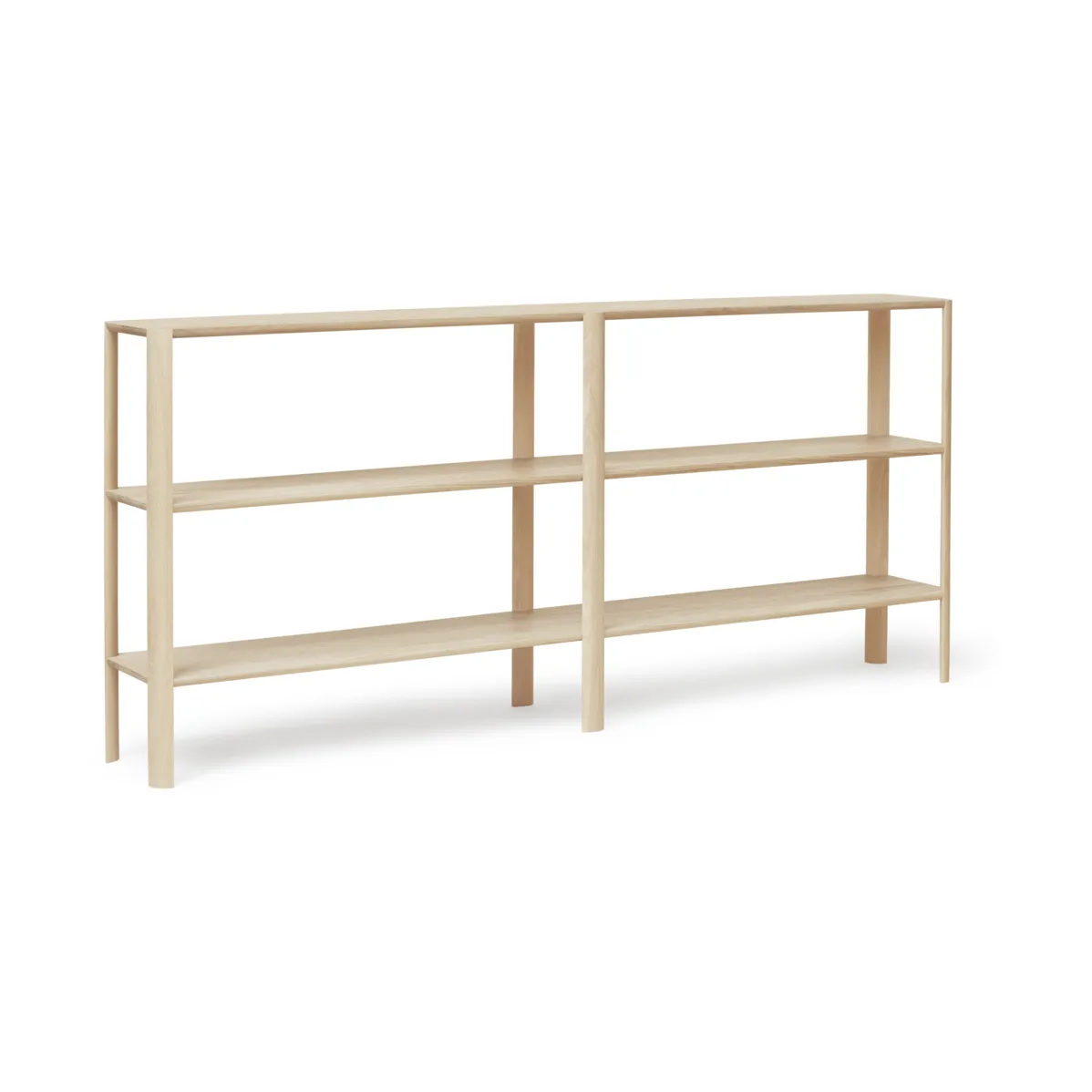 Leaf Regal 3 Ablagen 92x200 cm, Weiße Eiche Form & Refine